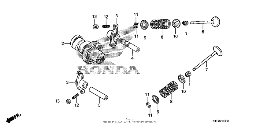 Camshaft + valve