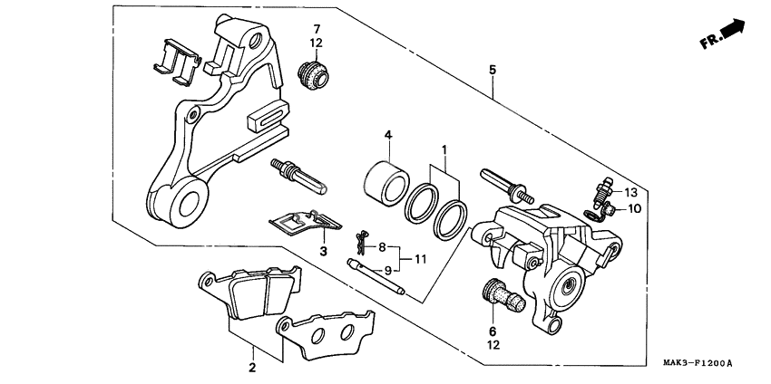 Rear brake caliper