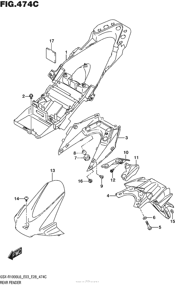 Rear Fender (Gsx-R1000L6 E33)
