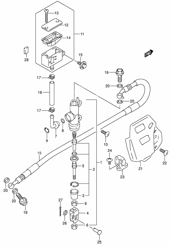 Rear master cylinder