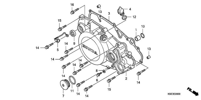 R. crankcase cover