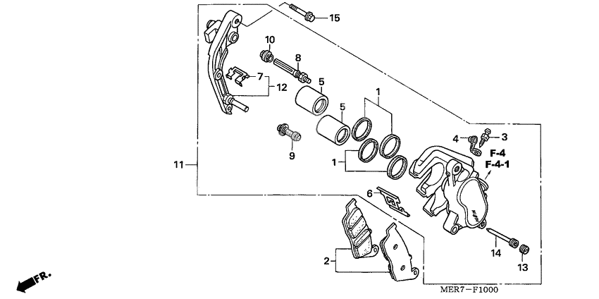 Front brake caliper              

                  L.) (CBF600S6,8/SA6/N6,8/NA6