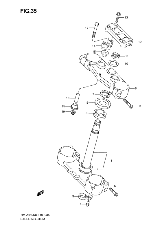 Steering stem              

                  Rm-z450k8/k9/l0