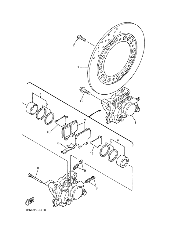 Rear brake caliper