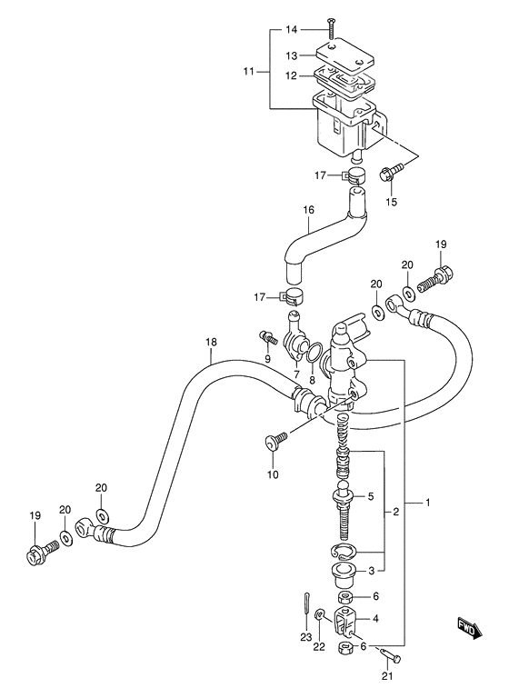 Rear master cylinder