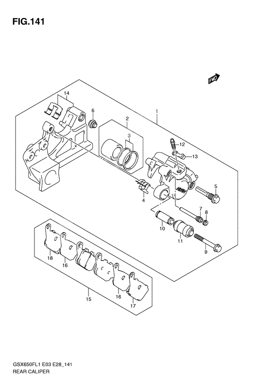 Rear caliper              

                  Gsx650fl1 e28