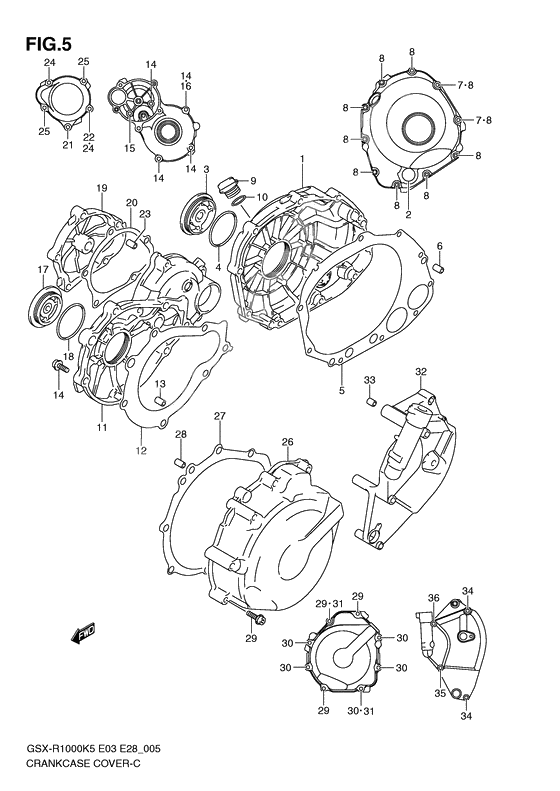 Crankcase cover ass`y (v