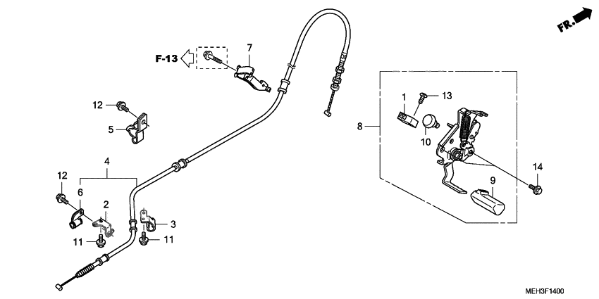 Parking brake rod knob