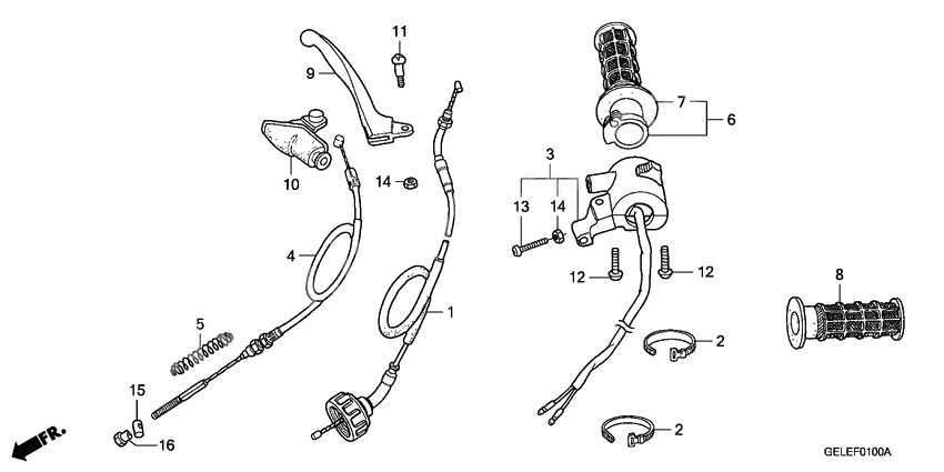 Handle lever/switch/cable