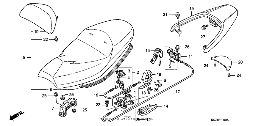 Seat + rear spoiler (nss250/nss250a)