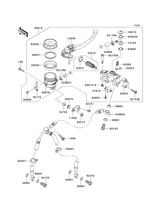 Front master cylinder