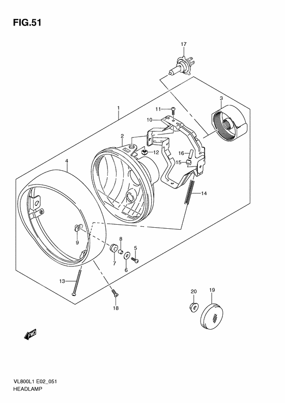 Headlamp assy              

                  Vl800cl1 e24