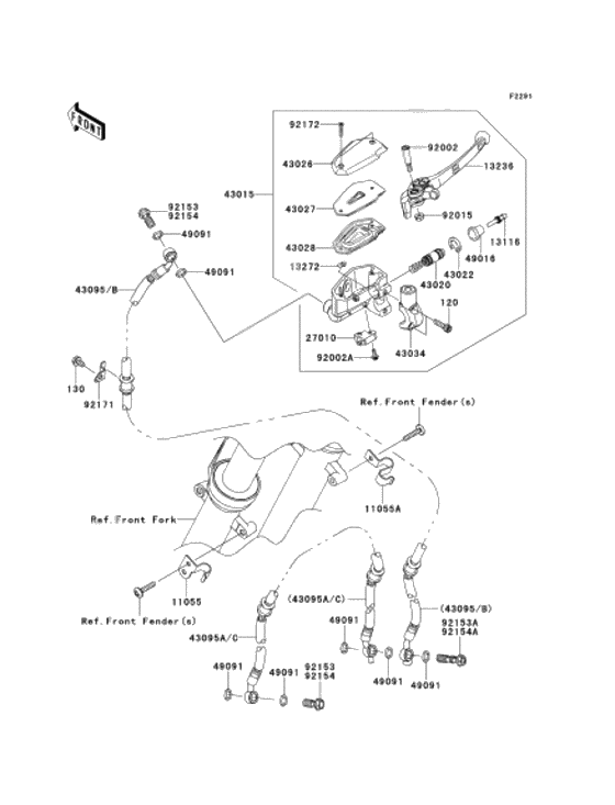 Front master cylinder