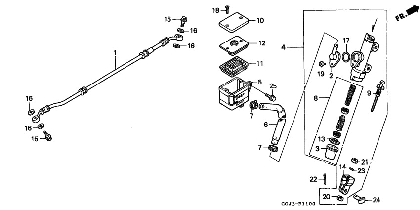 Rear brake master cylinder