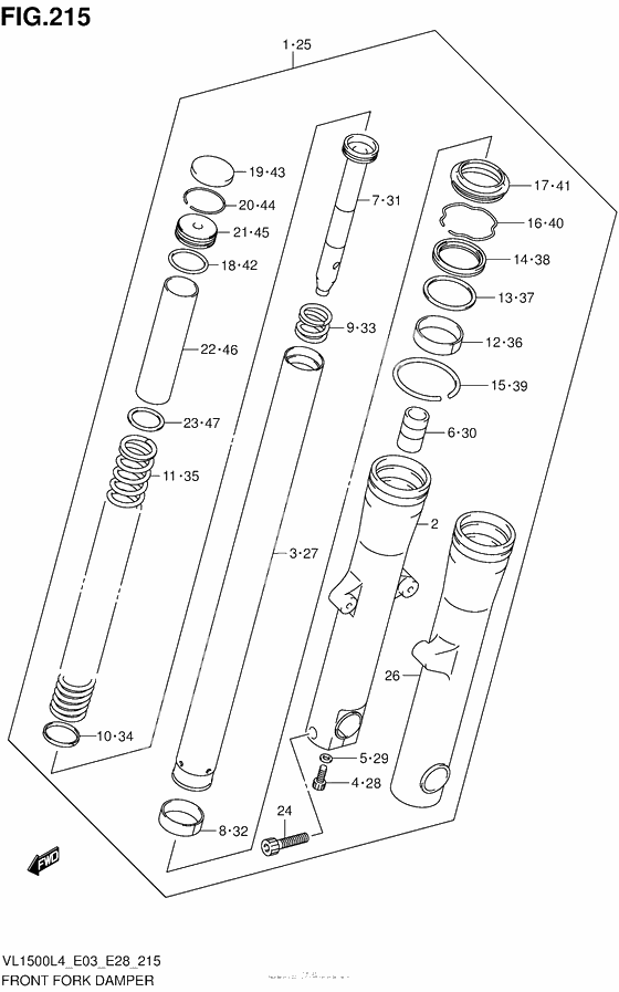 Вилка передней оси (Vl1500Bl4 E33)