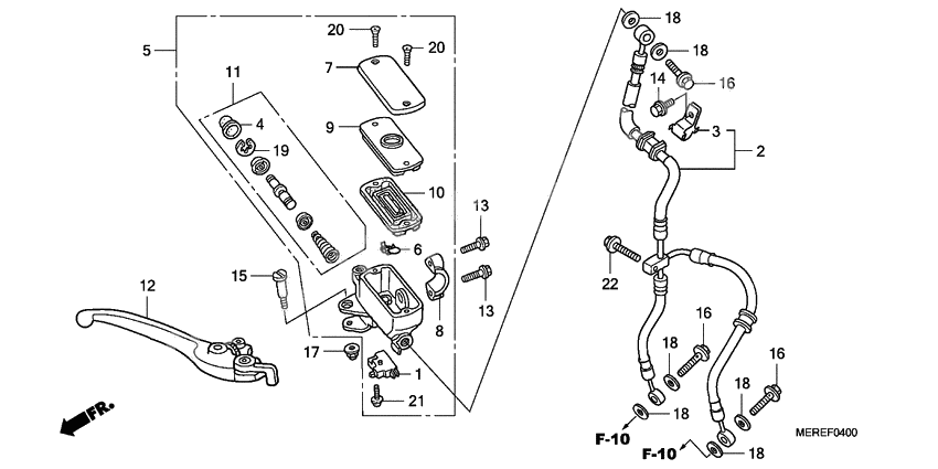 Fr. brake master cylinder              

                  CBF600S/N