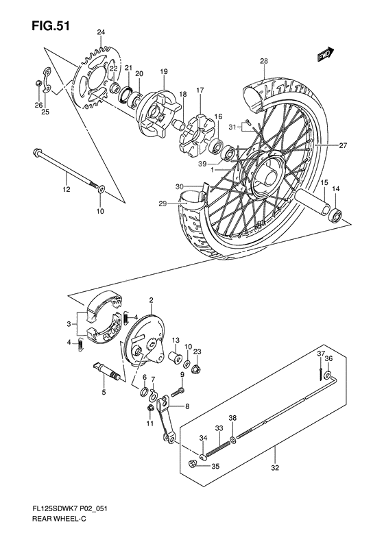 Rear wheel complete assy