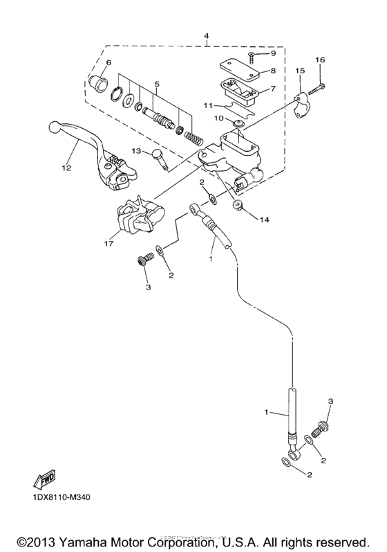 Передний тормозной цилиндр