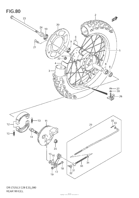 Заднее колесо (Dr-Z125L3 E33)