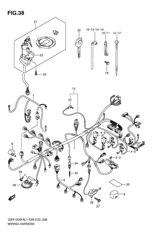 Wiring harness              

                  Gsx1250fal1 e28