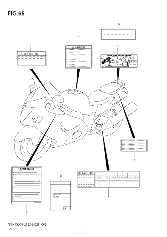Информационные наклейки (Gsx1300R L2 E33)