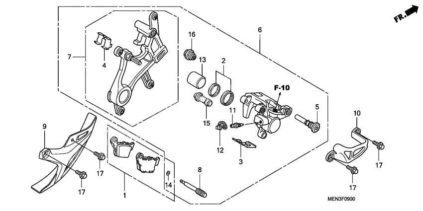 Rear brake caliper