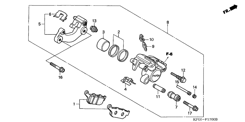 Rear brake caliper