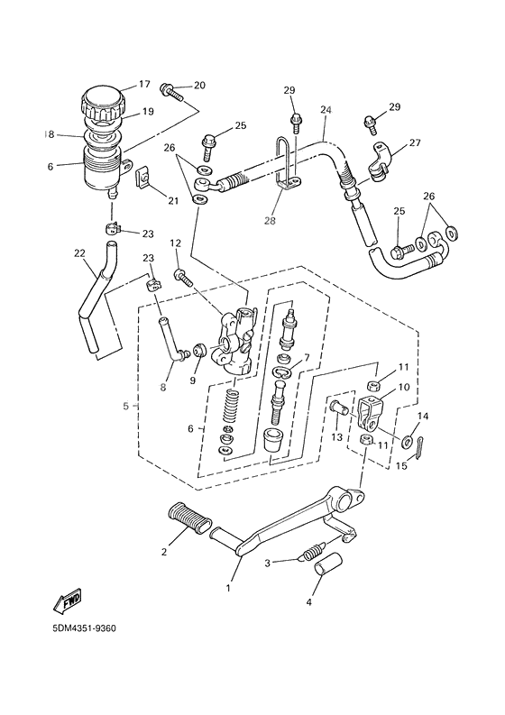 Rear master cylinder