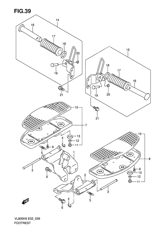 Footrest              

                  Model k6/k7/k8