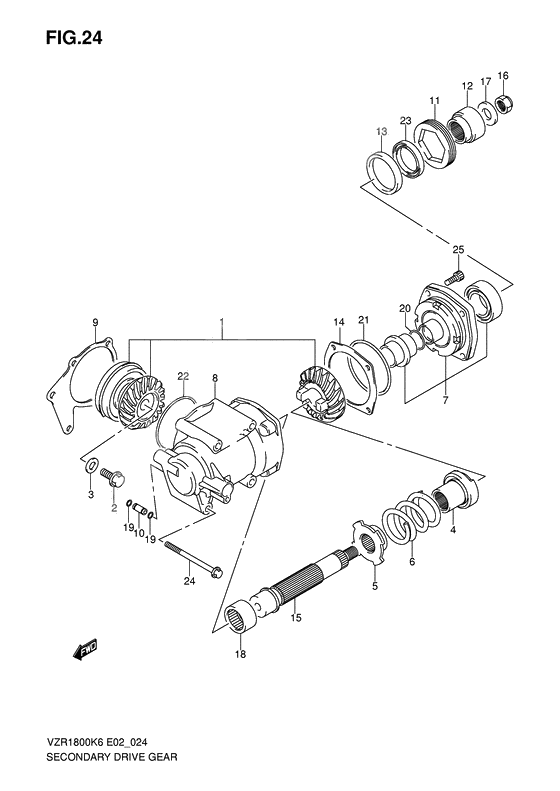 Secondary drive gear              

                  Model k6/k7