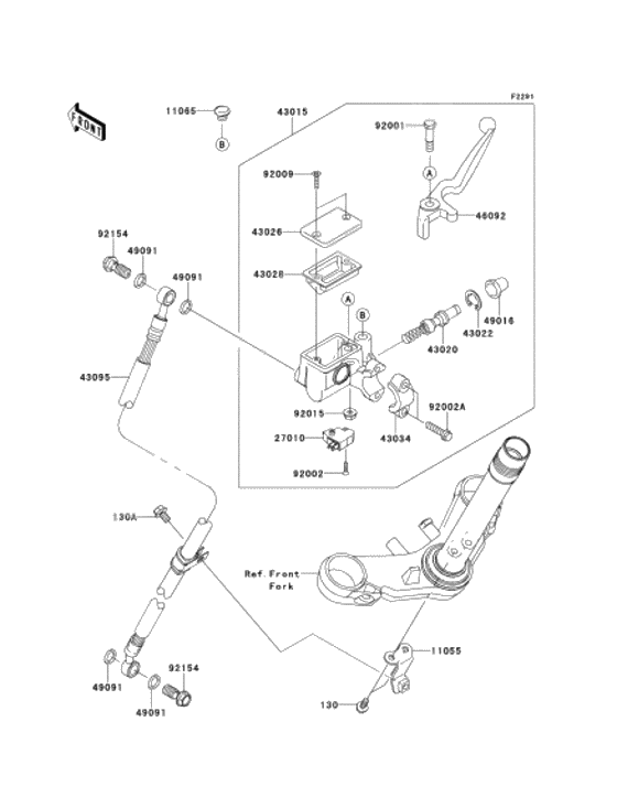 Front master cylinder