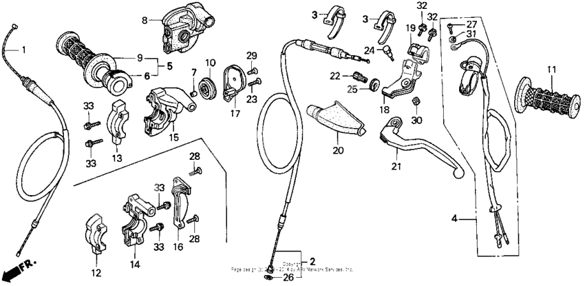 Handle lever + switches + cables