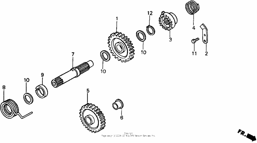 Kick starter spindle