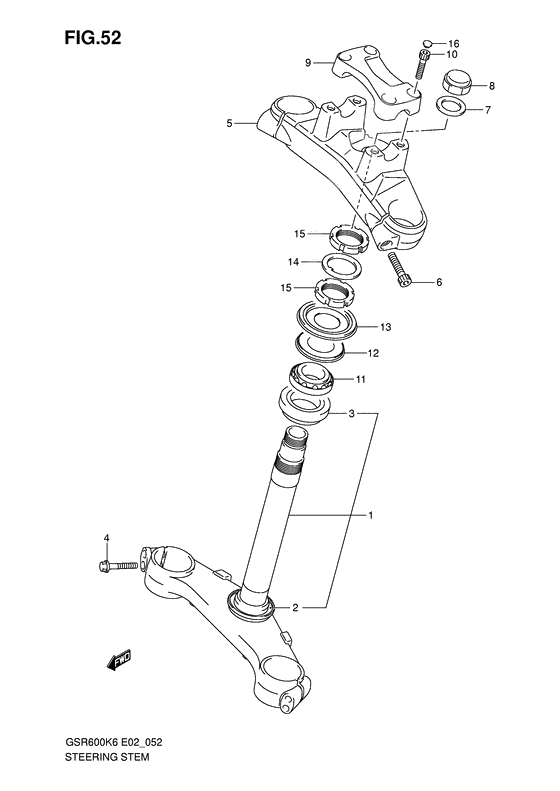 Steering stem              

                  Gsr600k6/uk6/k7/uk7