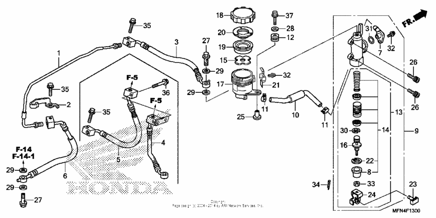 Rear brake master cylinder