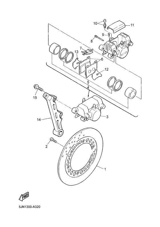 Rear brake caliper