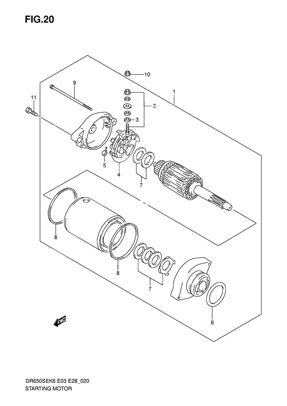 Starting motor