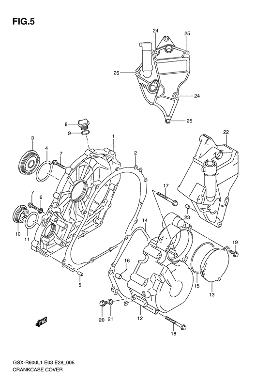 Crankcase cover ass`y (v