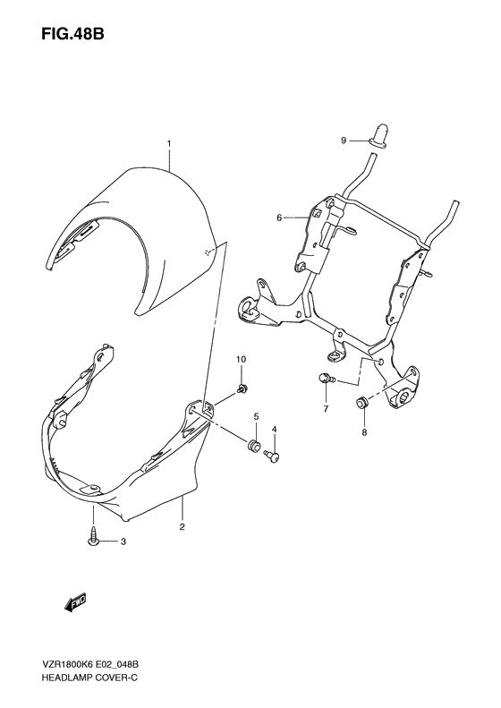 Headlamp cover front fender              

                  Vzr1800nk8/nu2k8/nk9/nufk9