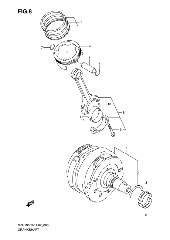 Crankshaft              

                  Model k6/k7/k8/k9