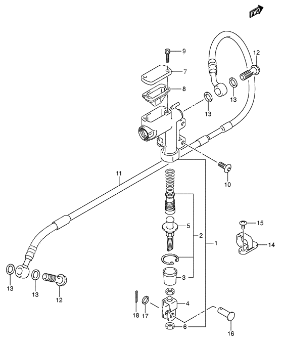 Rear master cylinder              

                  Model k5/k6