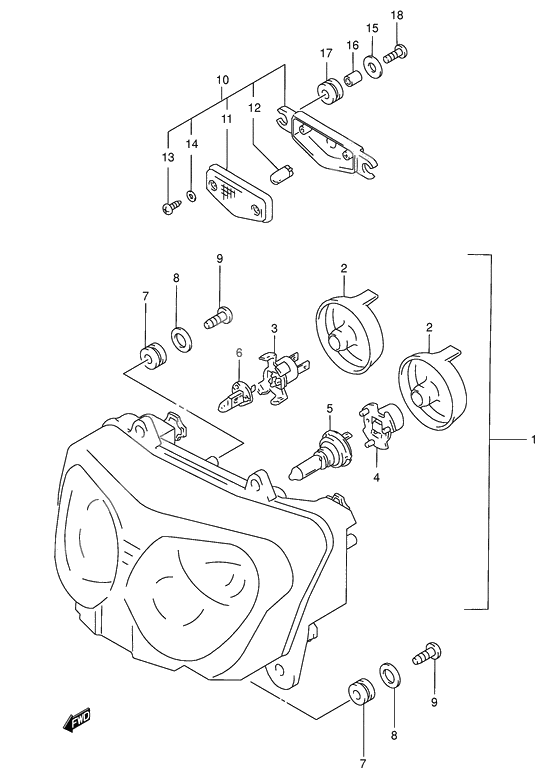 Headlamp              

                  Model w/x/y/k1/k2 e4, e17, e18, e22, e25, e34, p37