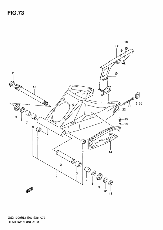 Rear swinging arm