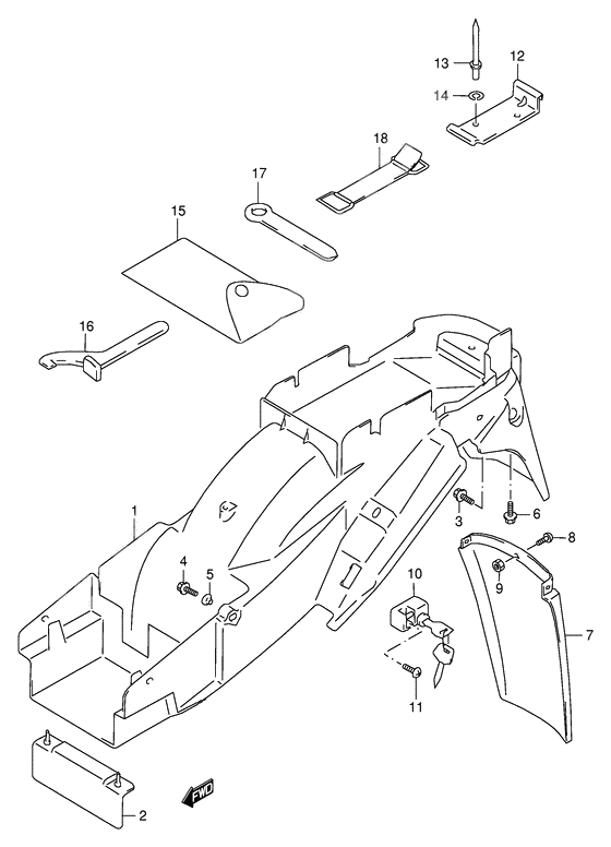 Rear fender              

                  Model w/x/y/k1/k2