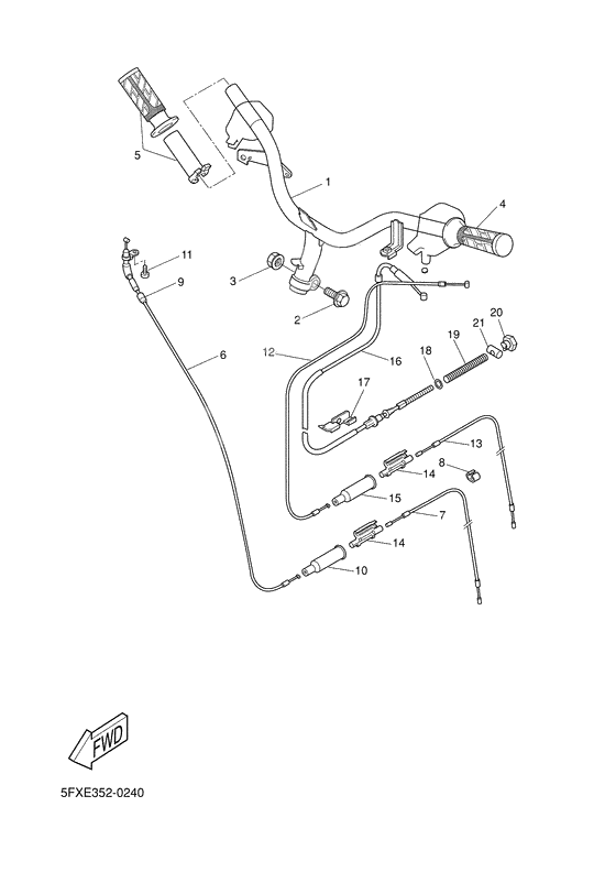 Steering handle. cable