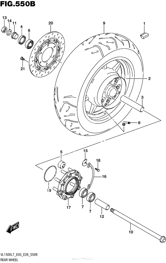 Заднее колесо (Vl1500Bl7 E28)