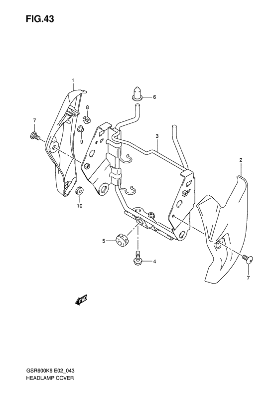 Headlamp cover front fender              

                  Model k6/k7