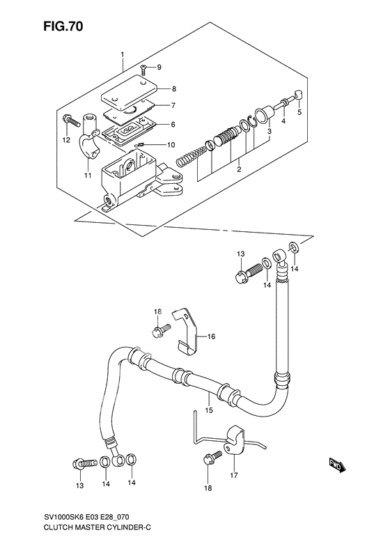 Clutch master cylinder              

                  Sv1000k6