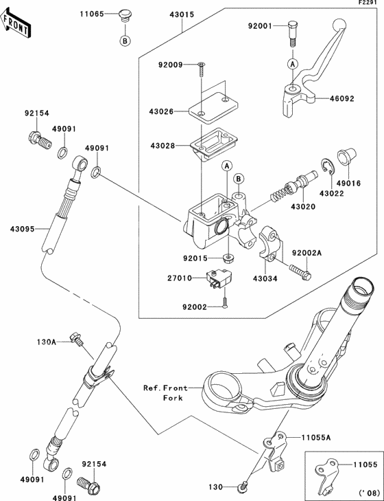 Front master cylinder