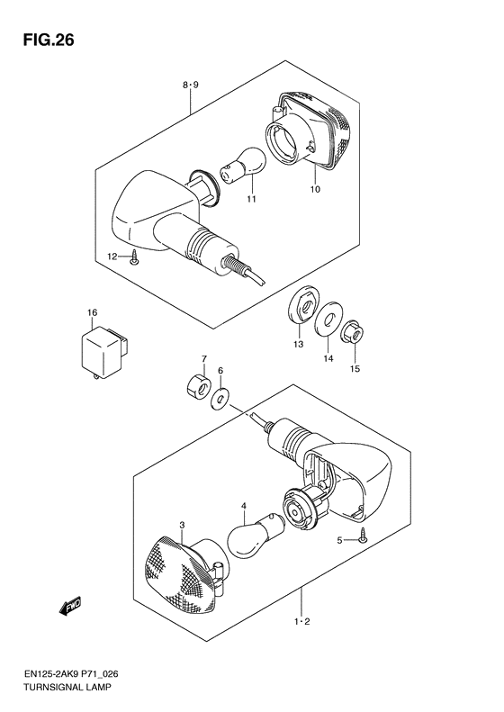 Turnsignal front & rear lamp